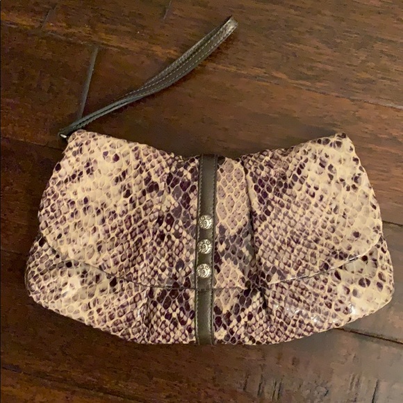 Brighton Snakeskin Print Clutch or Crossbody EUC! - Picture 5 of 16